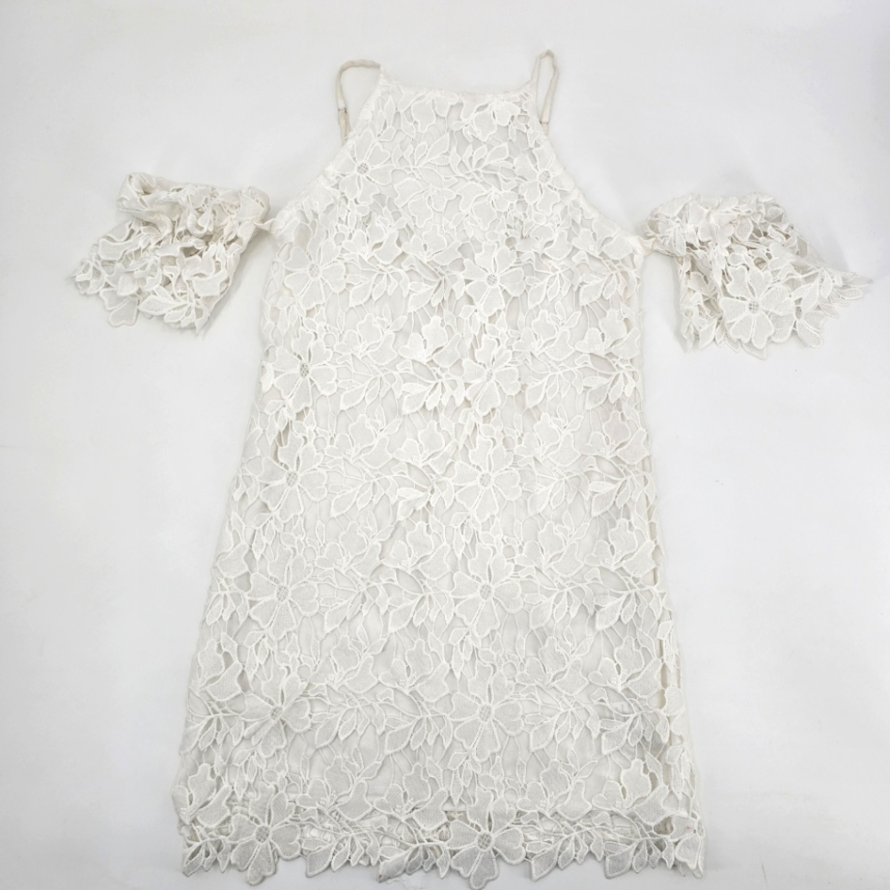 The Room White Lace Cold Shoulder Dress Size S